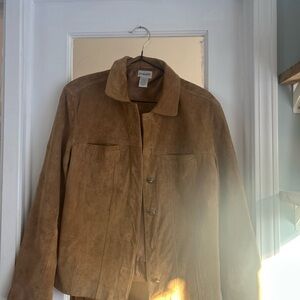 Boho Chico's Tan Suede Women's Jacket size 1